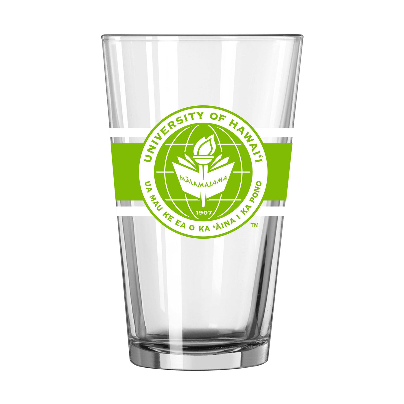 Hawaii - Windward 16oz Stripe Pint Glass - Logo Brands