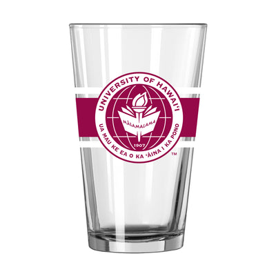 Hawaii Community Colleges 16oz Stripe Pint Glass - Logo Brands