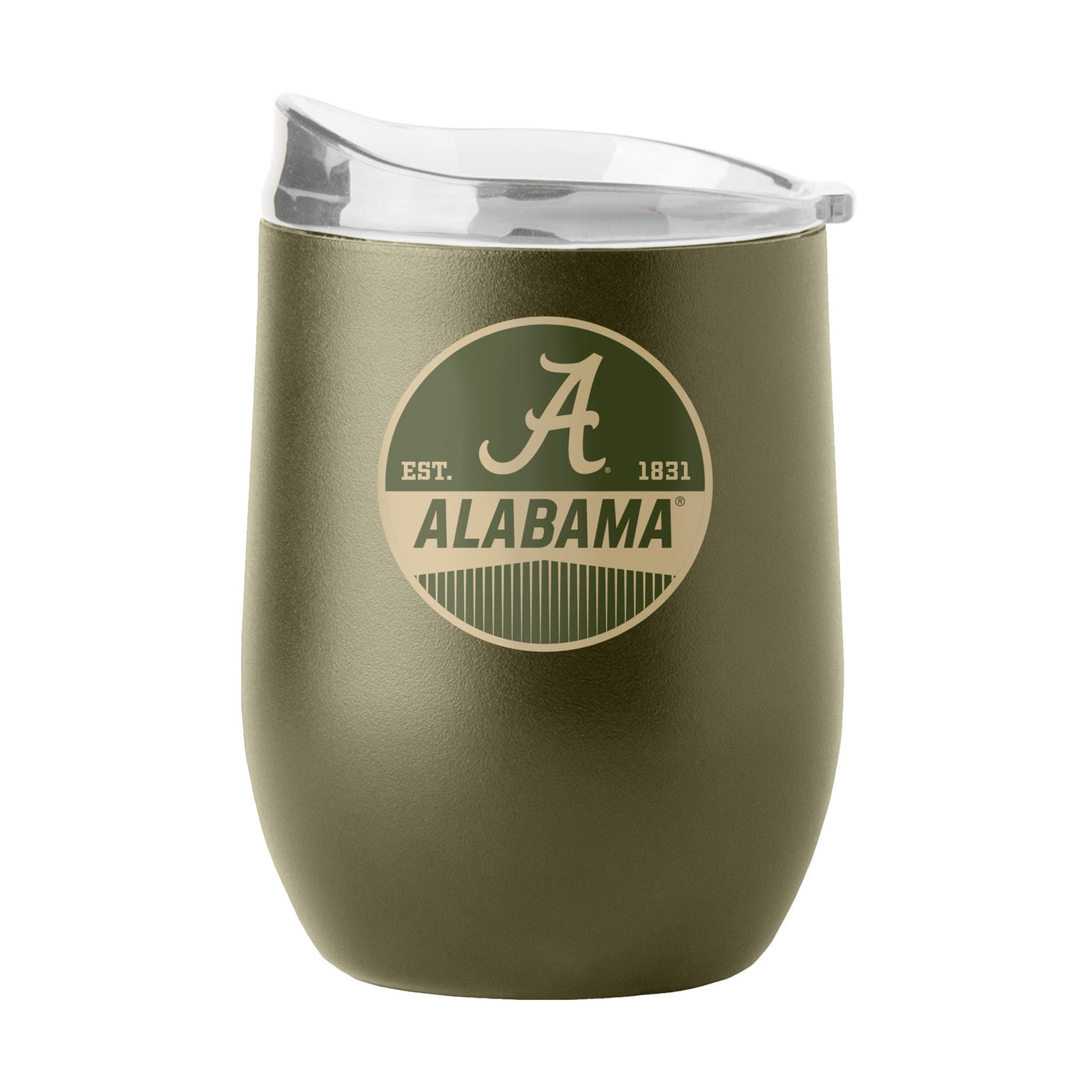 Alabama 16oz Badge Powder Coat Curved Beverage - Logo Brands