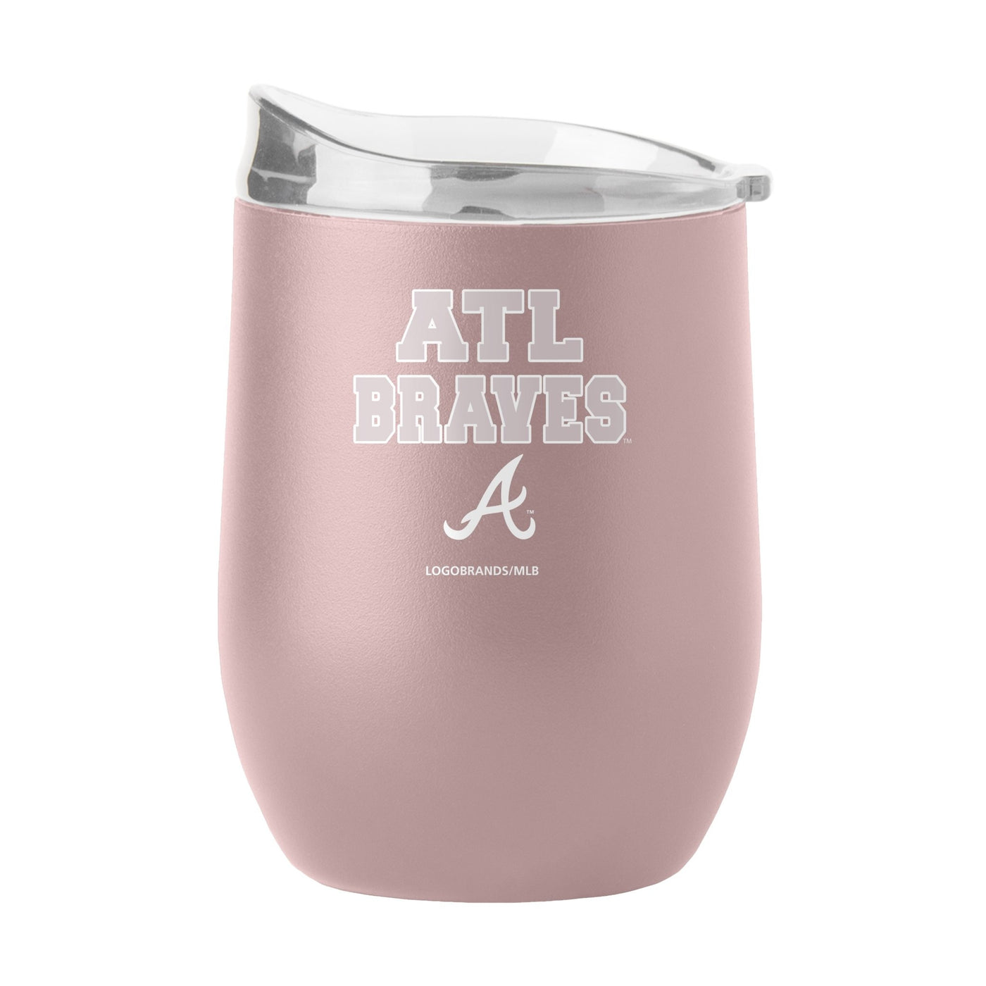 Atlanta Braves 16oz Stencil Powder Coat Curved Beverage - Logo Brands