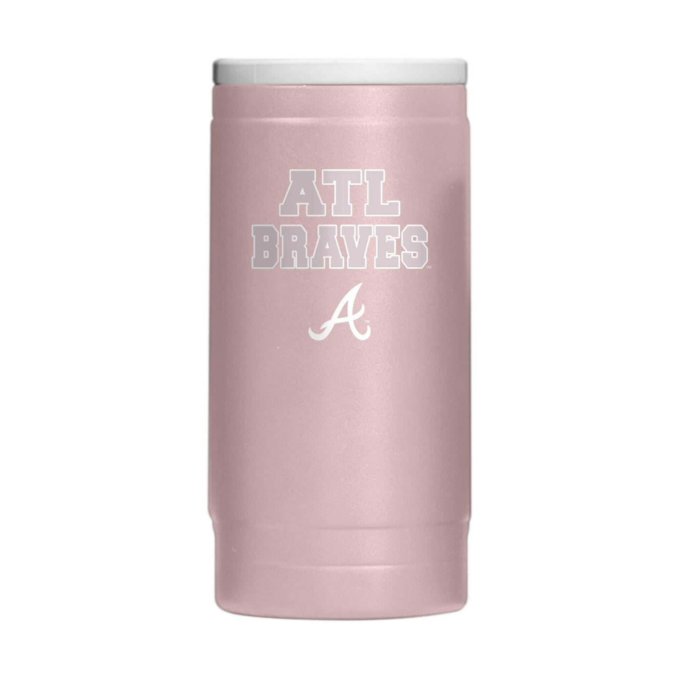 Atlanta Braves Stencil Powder Coat Slim Can Coolie - Logo Brands