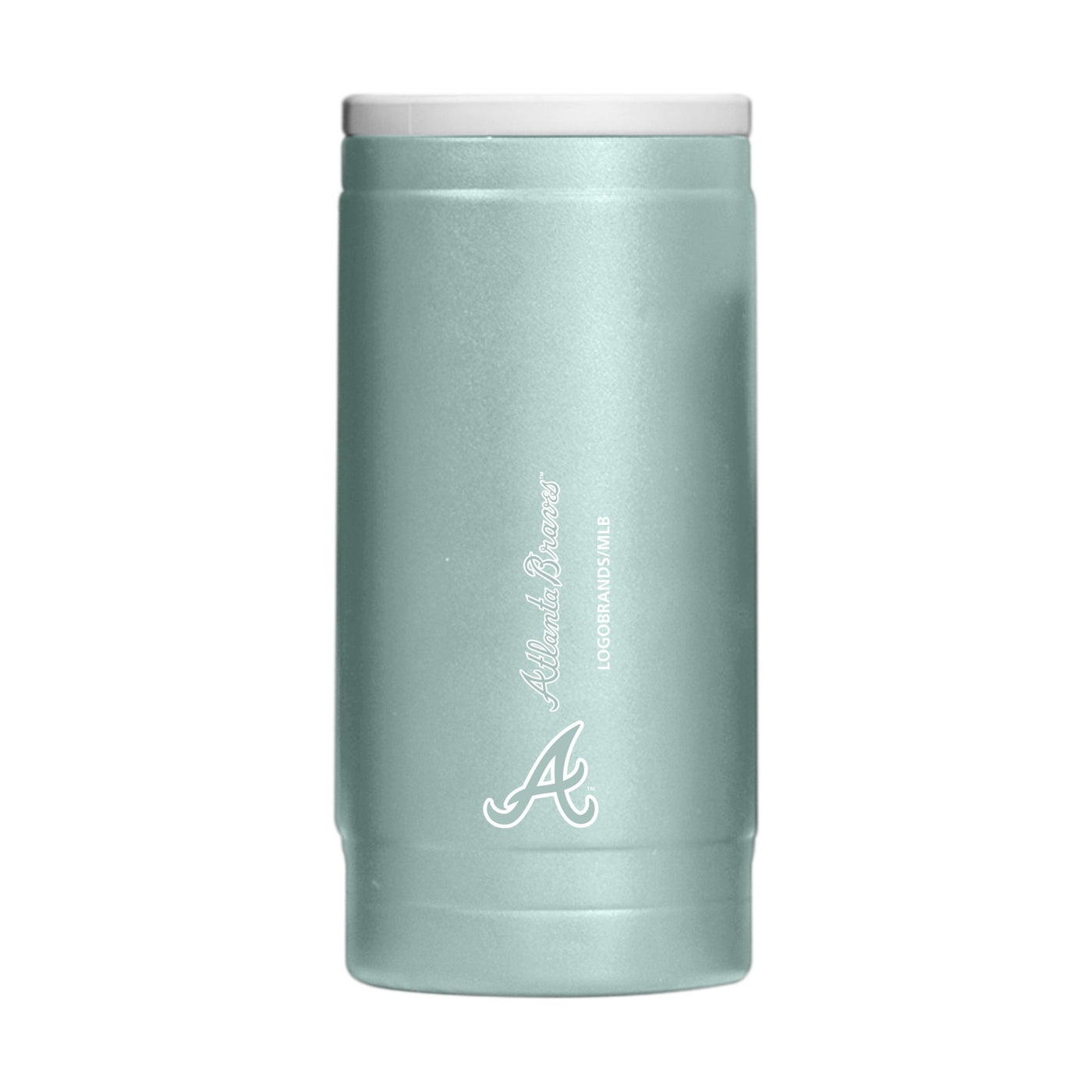 Atlanta Braves Vertical Powder Coat Slim Can Coolie - Logo Brands