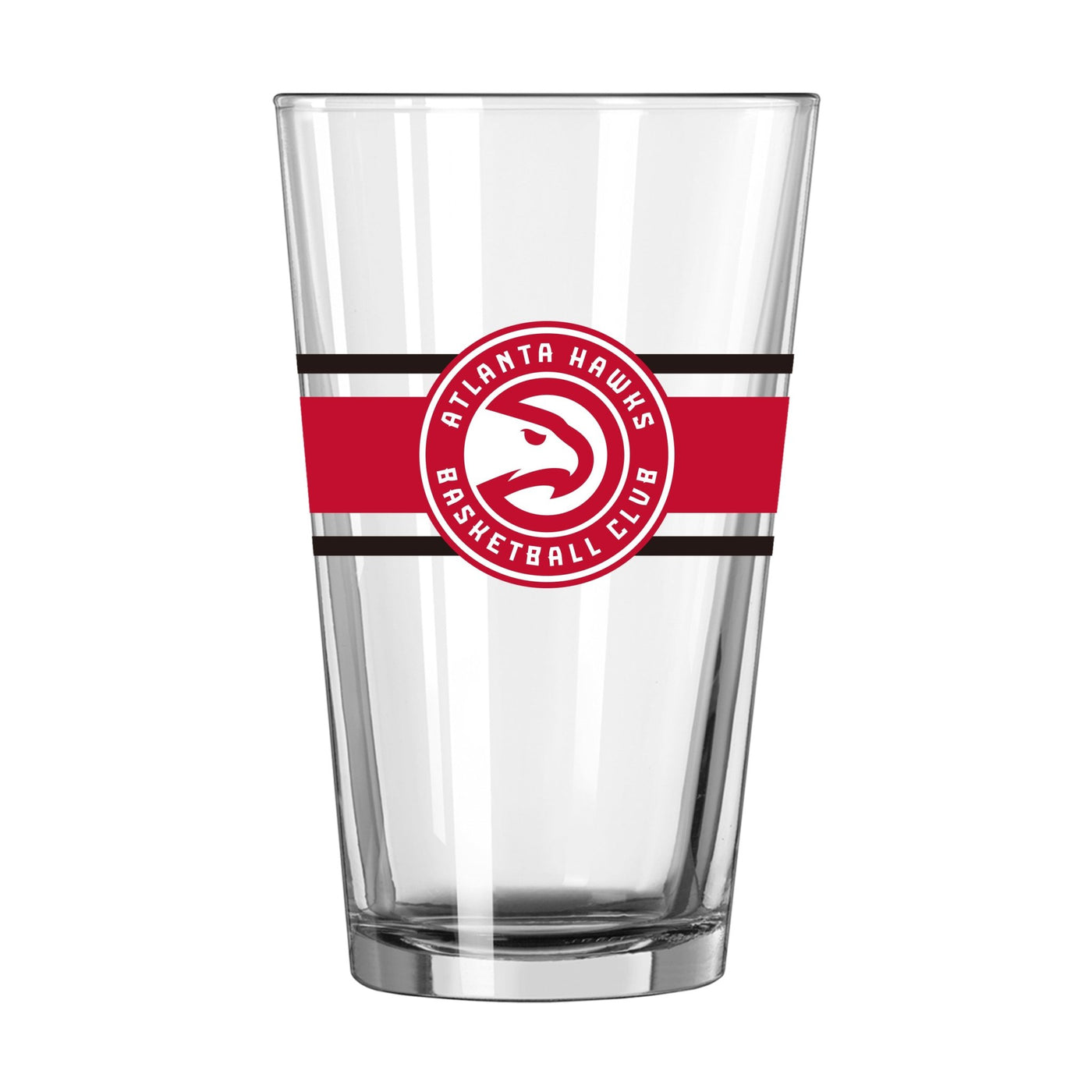 Atlanta Hawks 16oz Stripe Pint Glass - Logo Brands