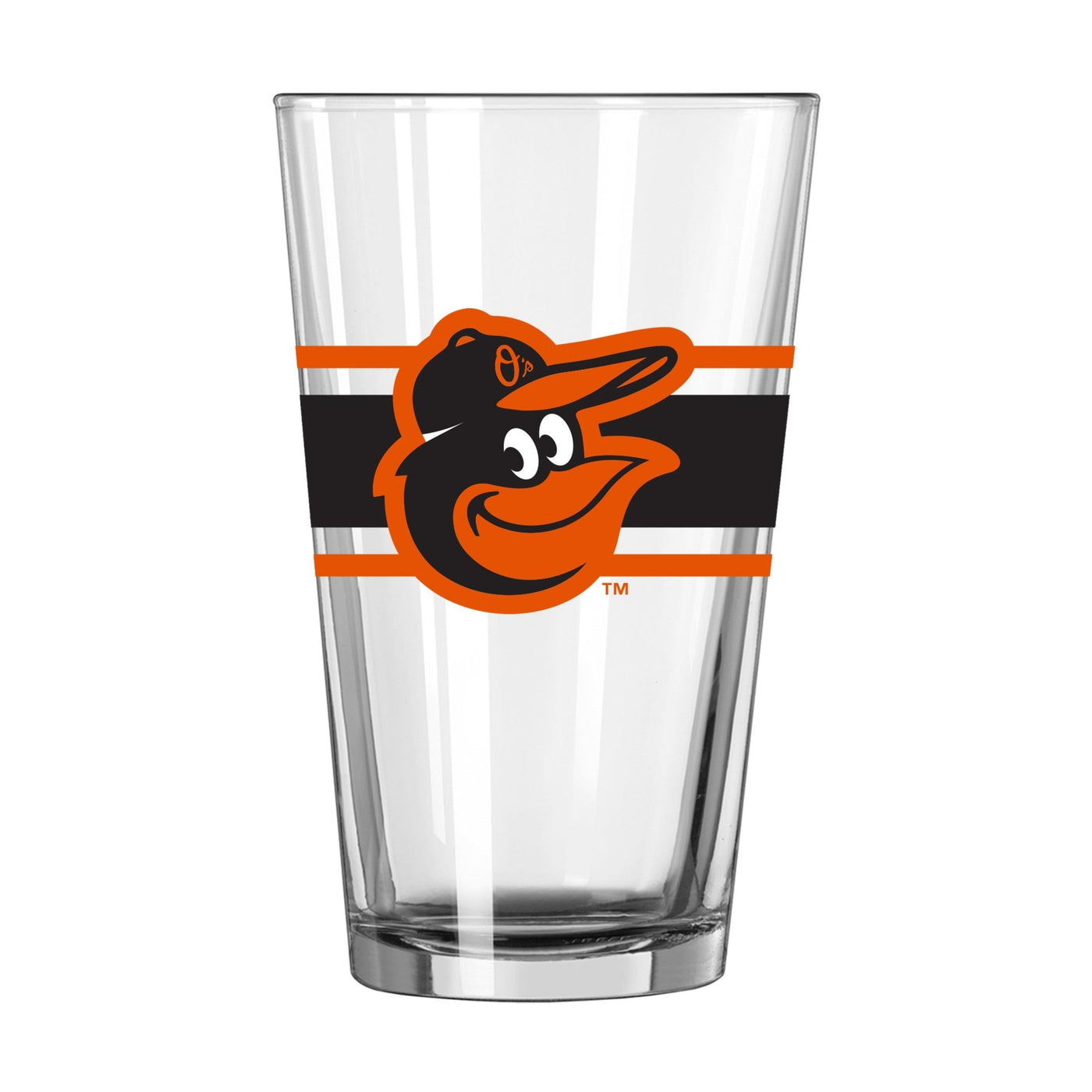 Baltimore Orioles 16oz Stripe Pint Glass - Logo Brands