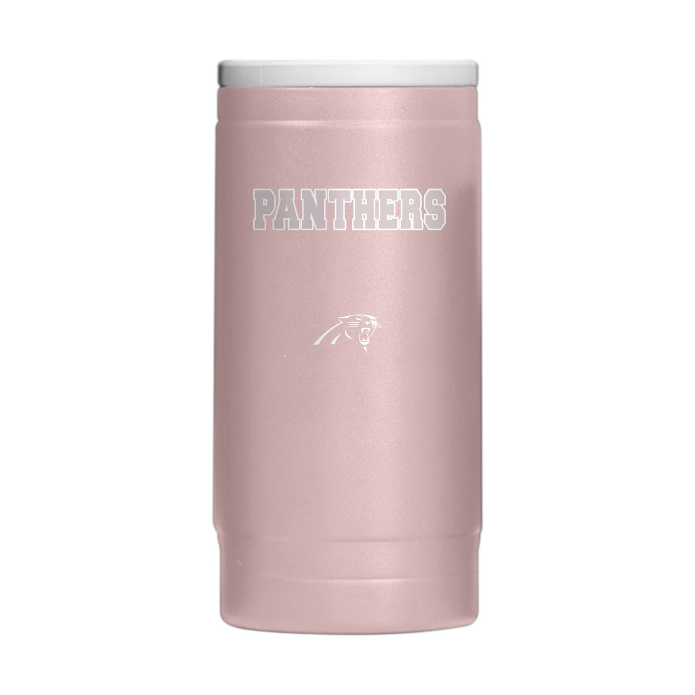 Carolina Panthers Stencil Powder Coat Slim Can Coolie - Logo Brands