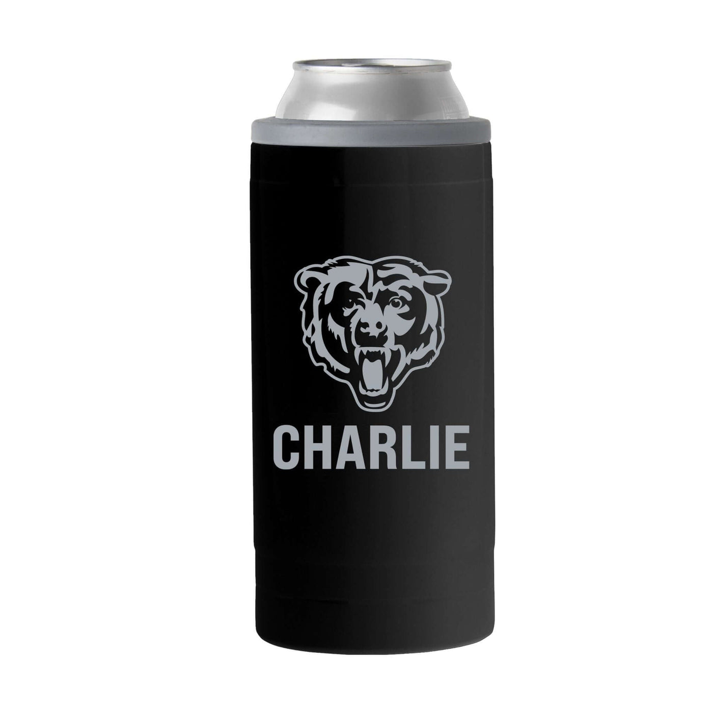 Chicago Bears Personalized 12oz Black Sim Can Coolie - Logo Brands