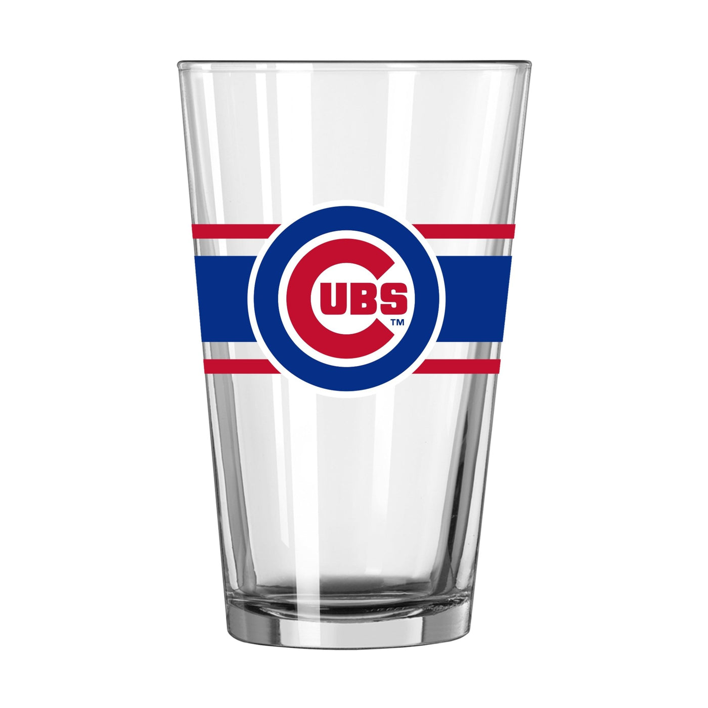 Chicago Cubs 16oz Stripe Pint Glass - Logo Brands