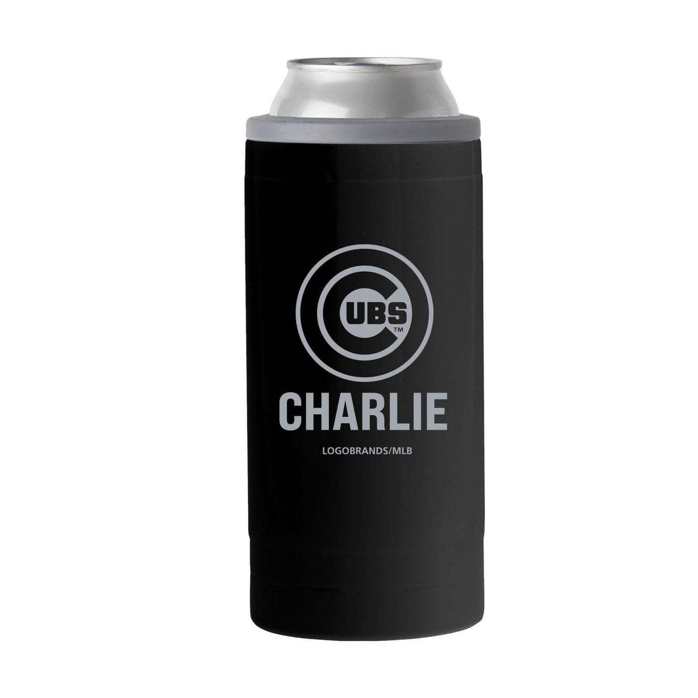 Chicago Cubs Personalized 12oz Black Sim Can Coolie - Logo Brands