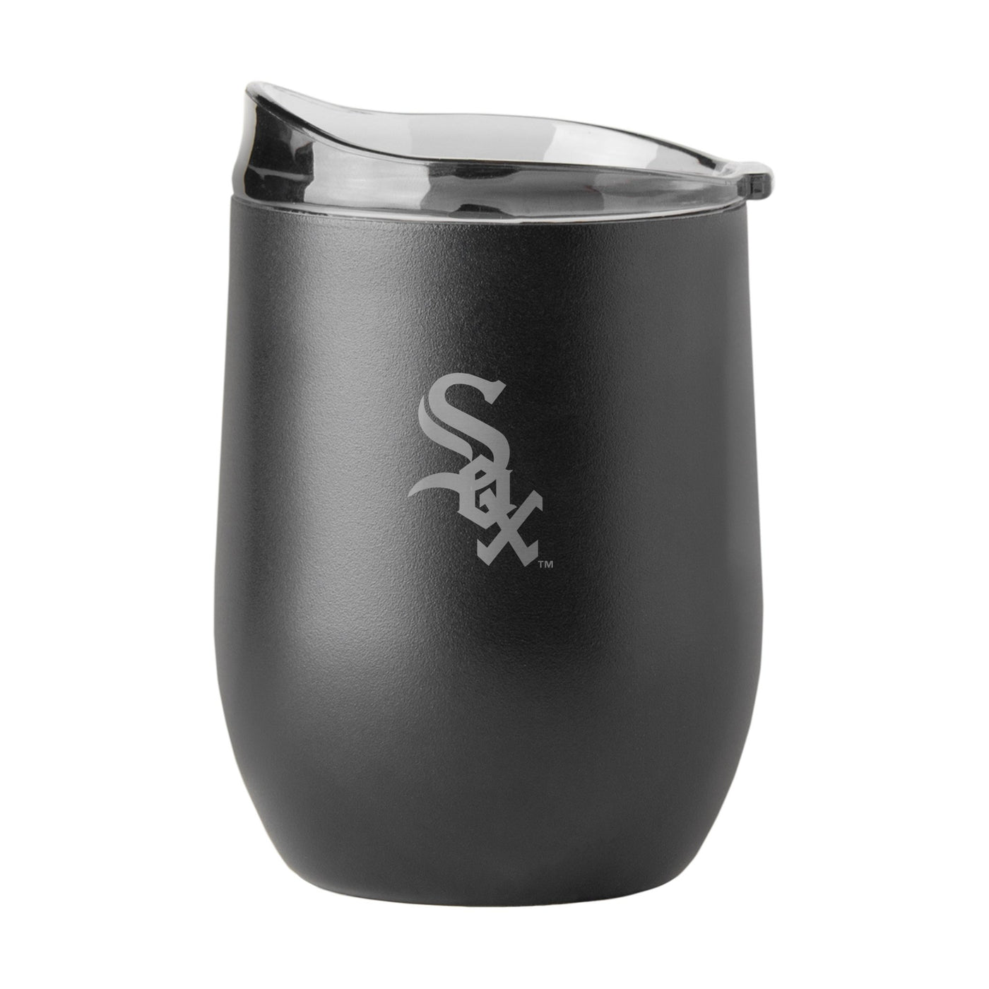 Chicago White Sox 16oz Etch Black Powder Coat Curved Beverage - Logo Brands