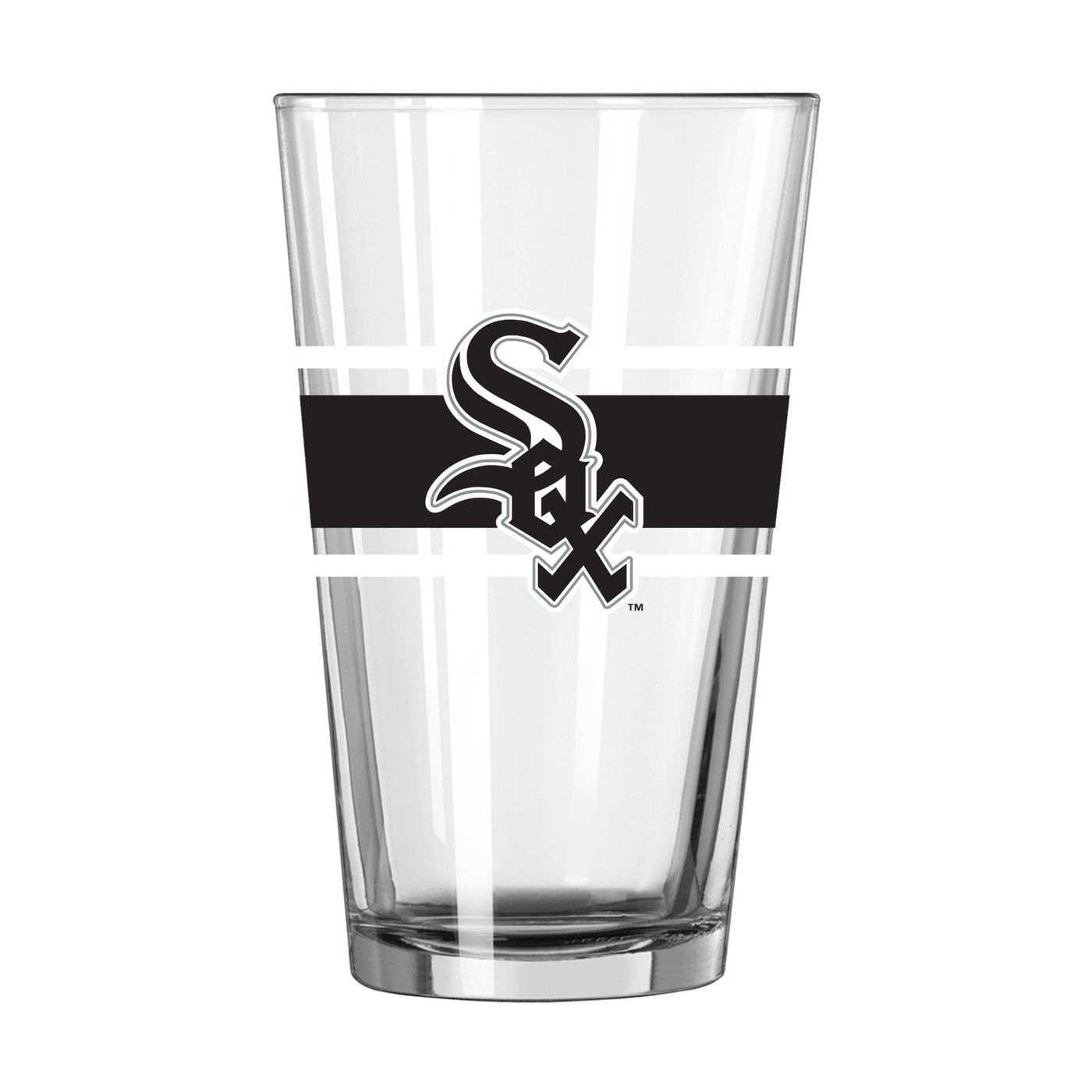 Chicago White Sox 16oz Stripe Pint Glass - Logo Brands