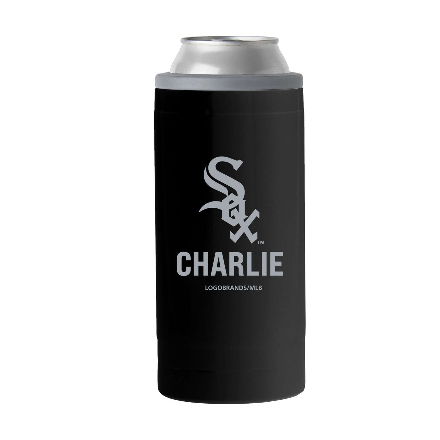 Chicago White Sox Personalized 12oz Black Sim Can Coolie - Logo Brands