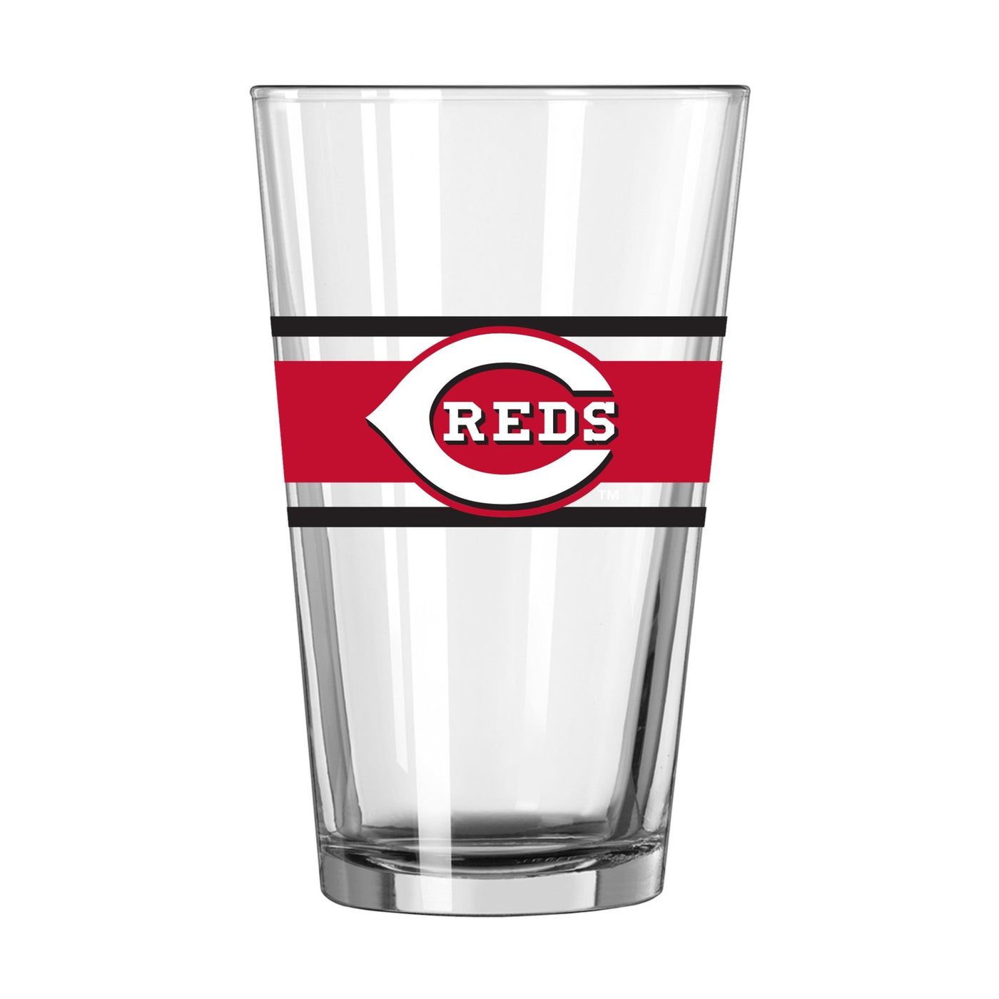 Cincinnati Reds 16oz Stripe Pint Glass - Logo Brands
