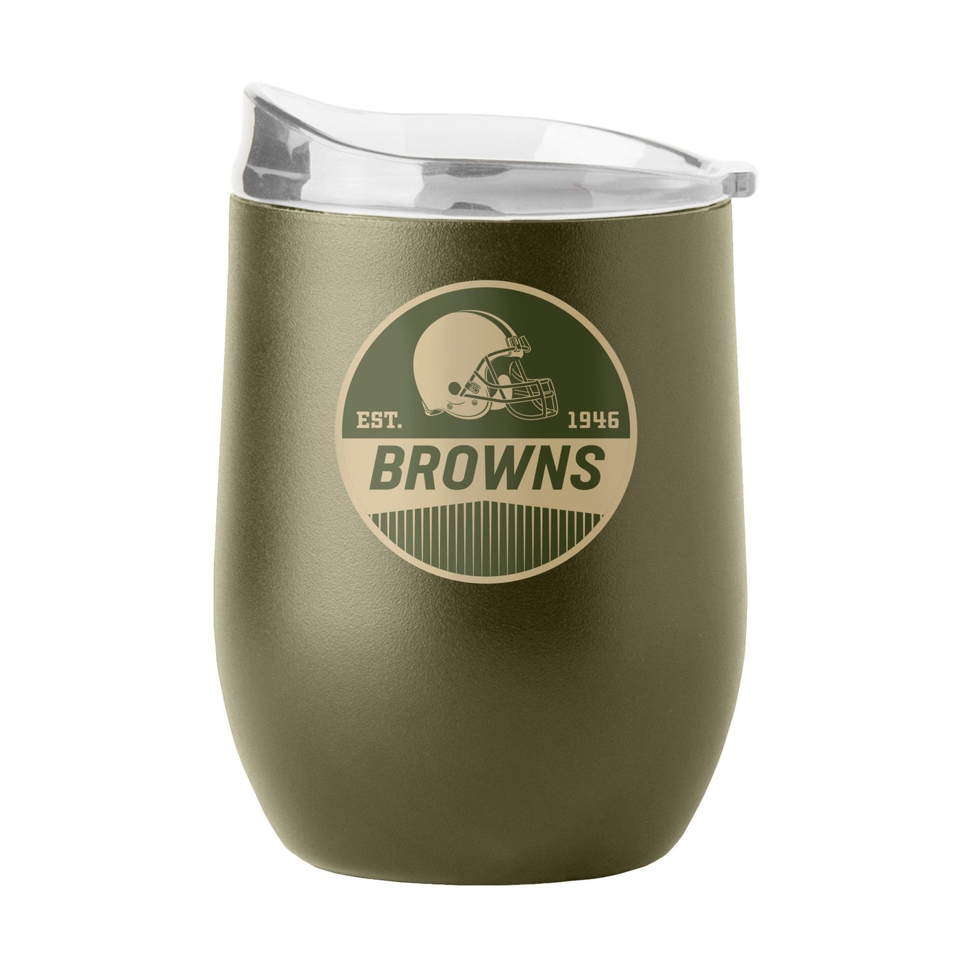 Cleveland Browns 16oz Badge Powder Coat Curved Beverage - Logo Brands