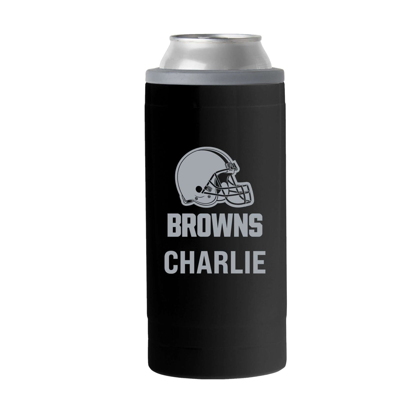 Cleveland Browns Personalized 12oz Black Sim Can Coolie - Logo Brands