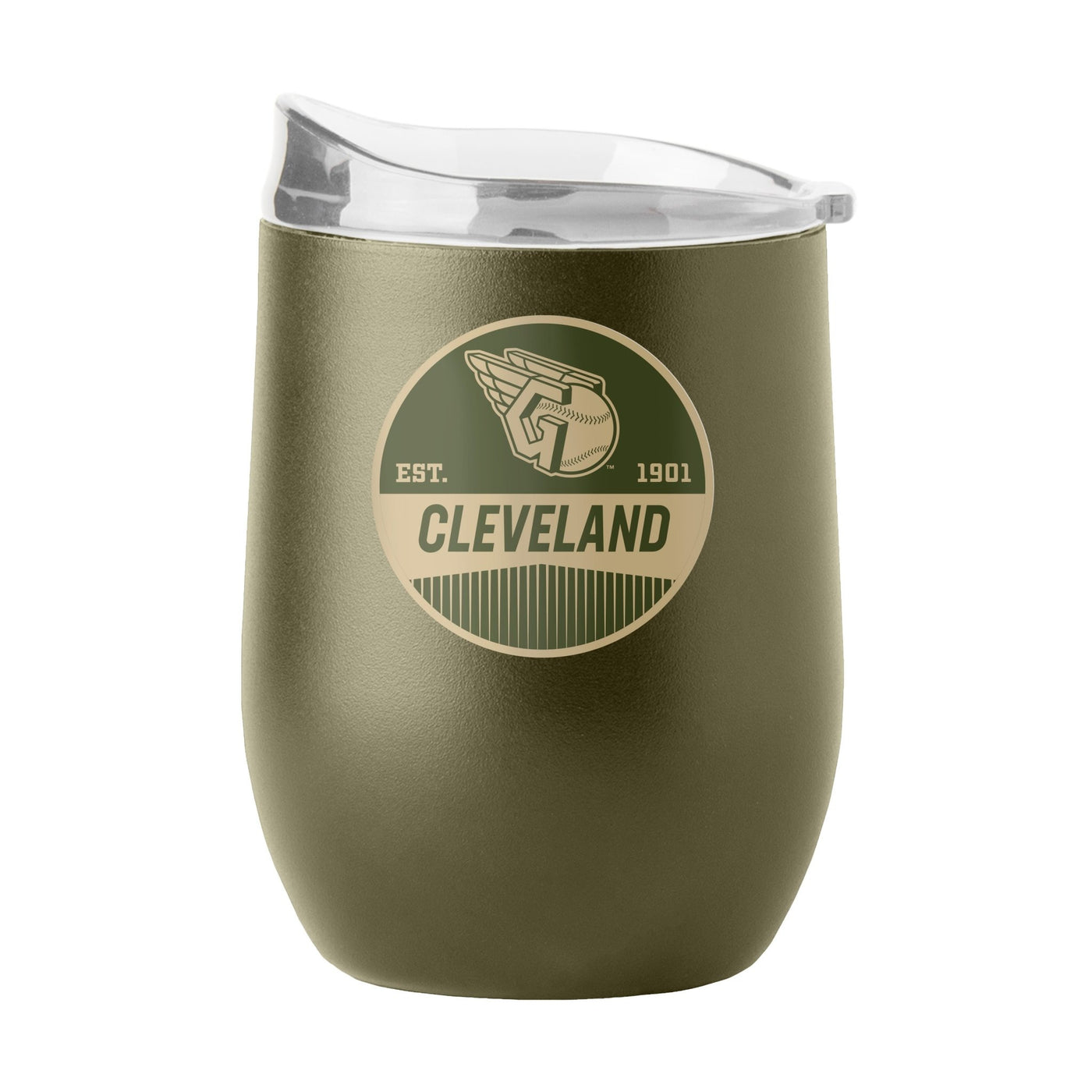 Cleveland Guardians 16oz Badge Powder Coat Curved Beverage - Logo Brands