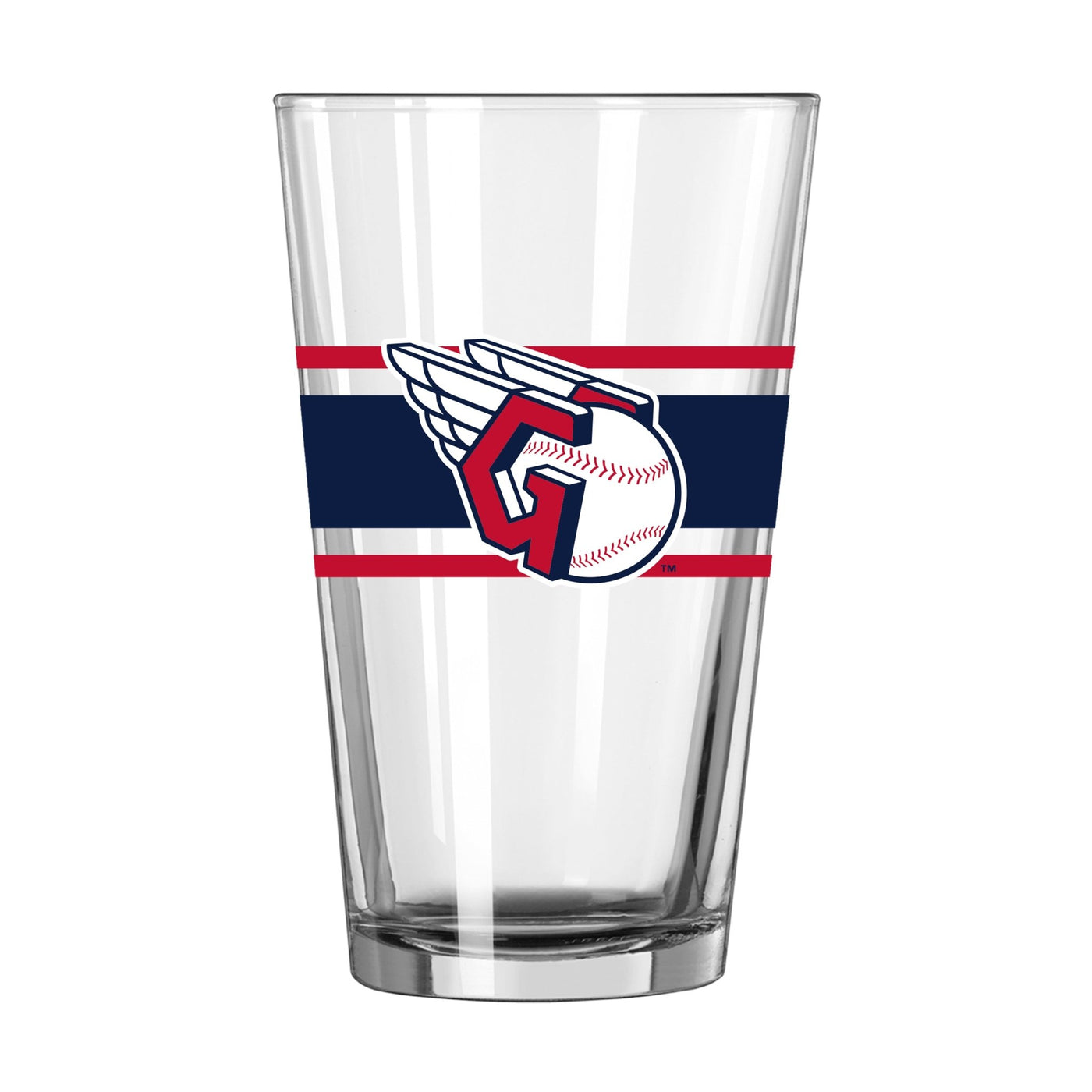 Cleveland Guardians 16oz Stripe Pint Glass - Logo Brands