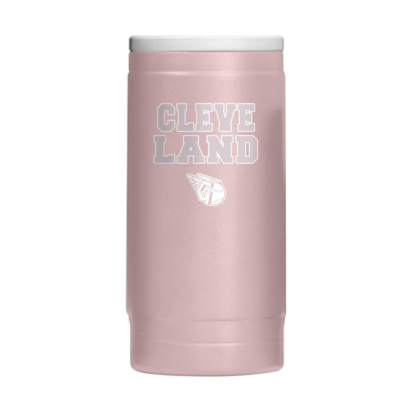 Cleveland Guardians Stencil Powder Coat Slim Can Coolie - Logo Brands