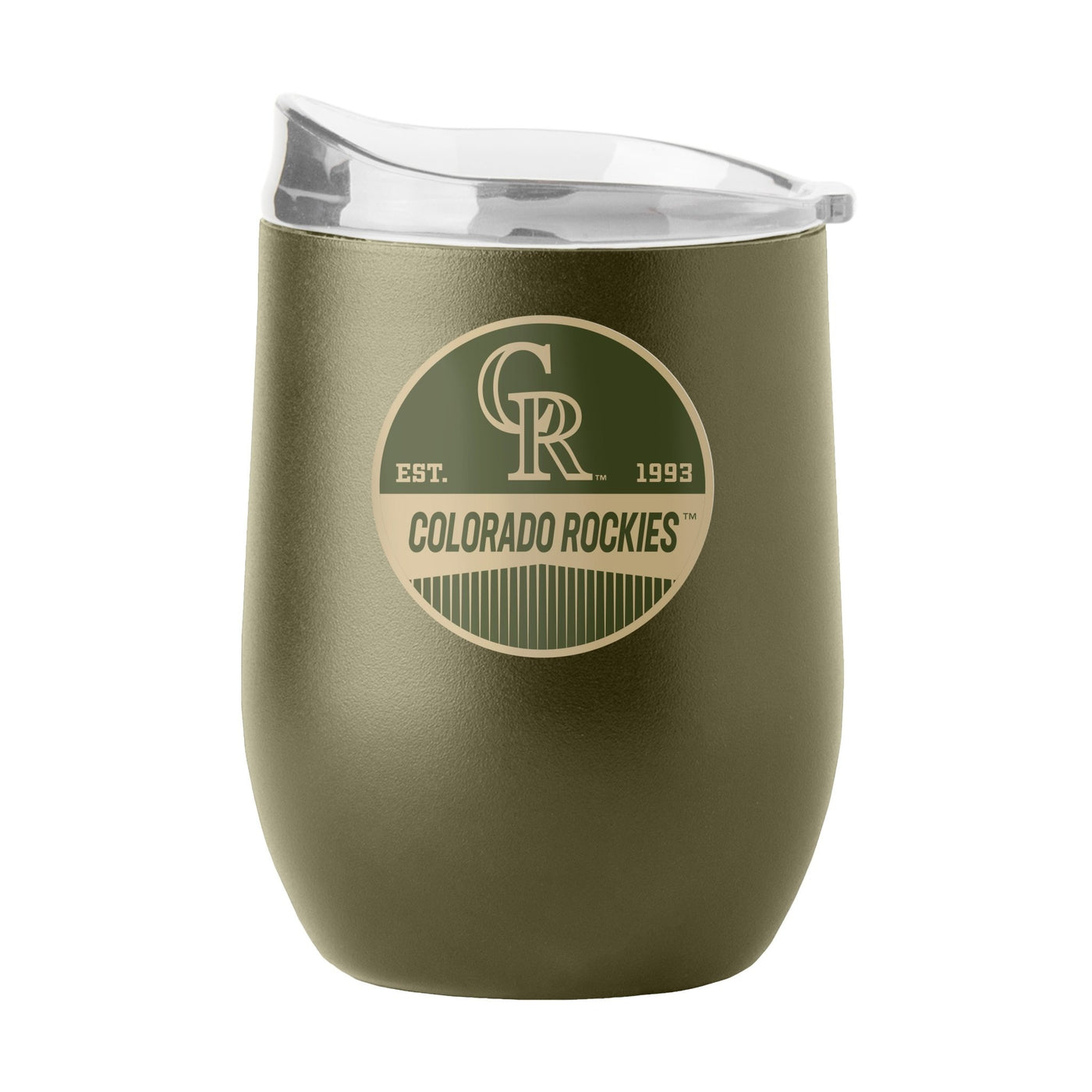Colorado Rockies 16oz Badge Powder Coat Curved Beverage - Logo Brands