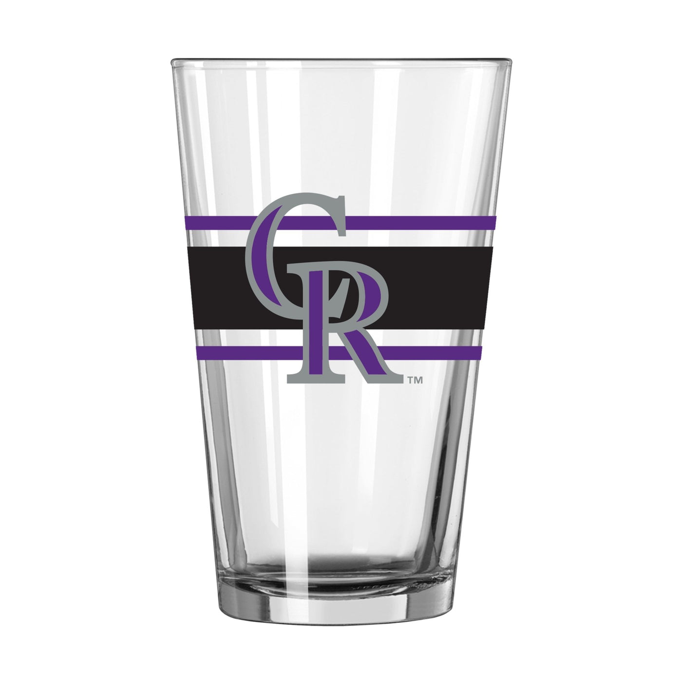 Colorado Rockies 16oz Stripe Pint Glass - Logo Brands