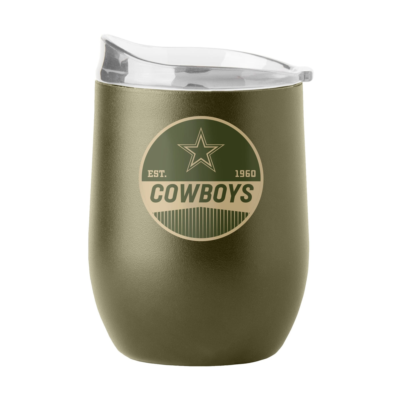 Dallas Cowboys 16oz Badge Powder Coat Curved Beverage - Logo Brands
