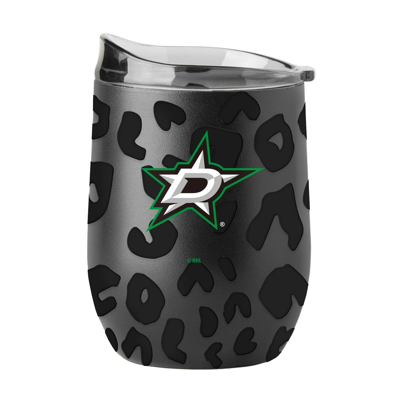 Dallas Stars Leopard 16oz Black Powdercoat Curved Beverage - Logo Brands