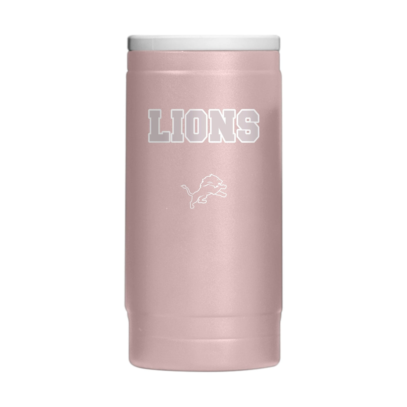 Detroit Lions Stencil Powder Coat Slim Can Coolie - Logo Brands