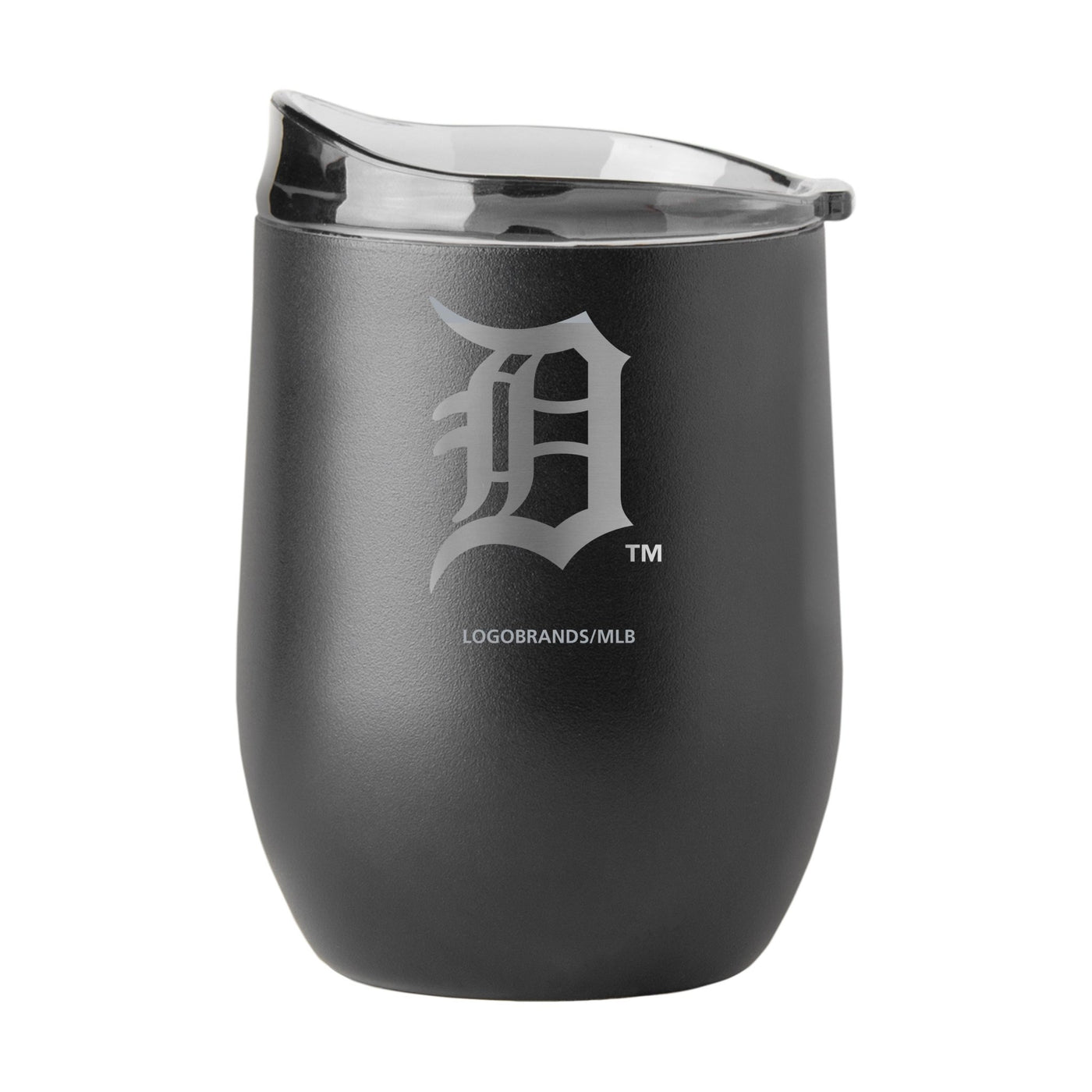 Detroit Tigers 16oz Etch Black Powder Coat Curved Beverage - Logo Brands