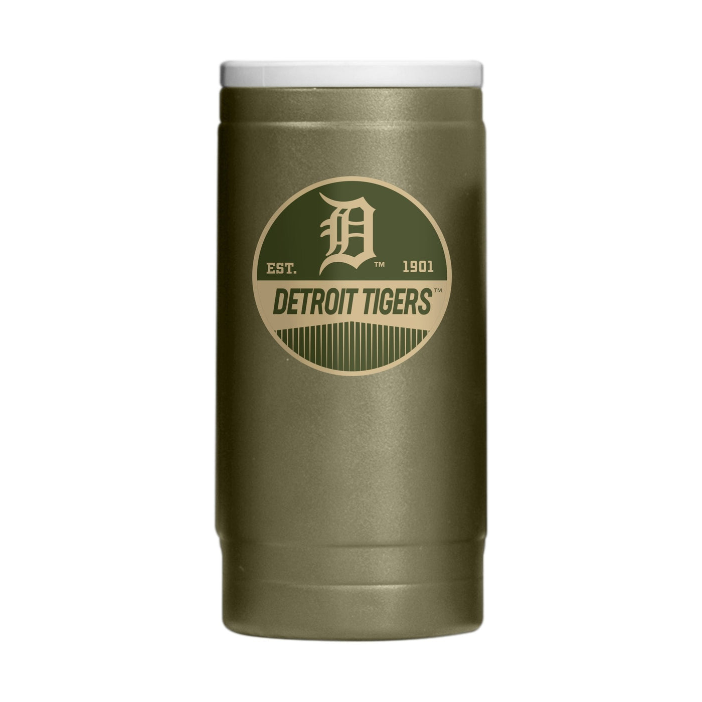 Detroit Tigers Badge Powder Coat Slim Can Coolie - Logo Brands