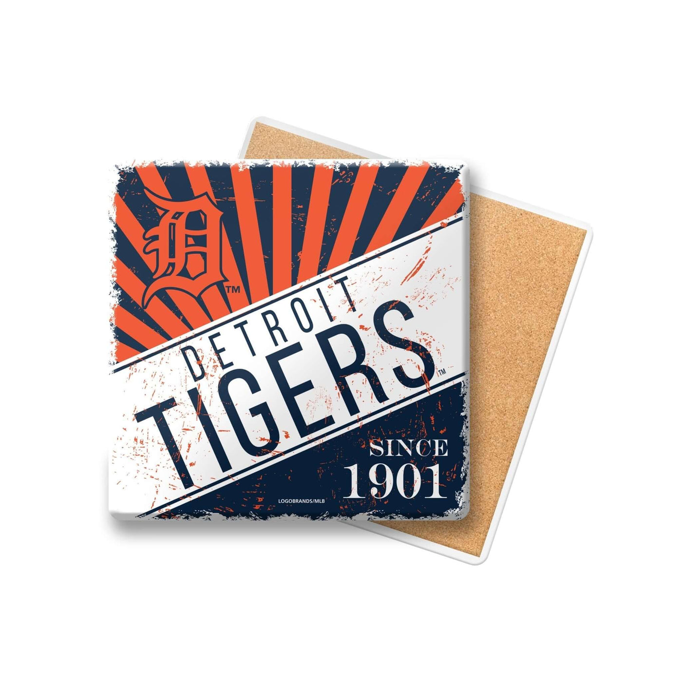 Detroit Tigers Burst Ceramic Coaster - Logo Brands