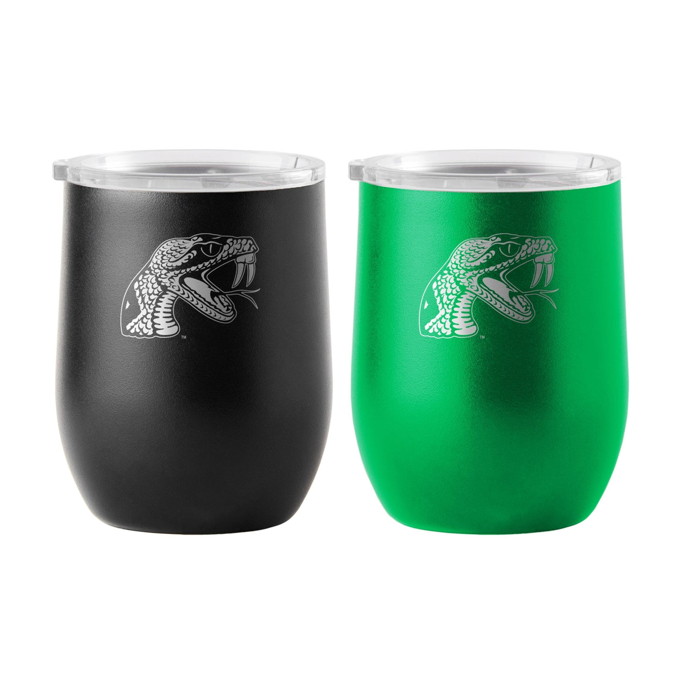 Florida A&M 16oz Yours and Mine Etch Powdercoat Curved Beverage Set - Logo Brands