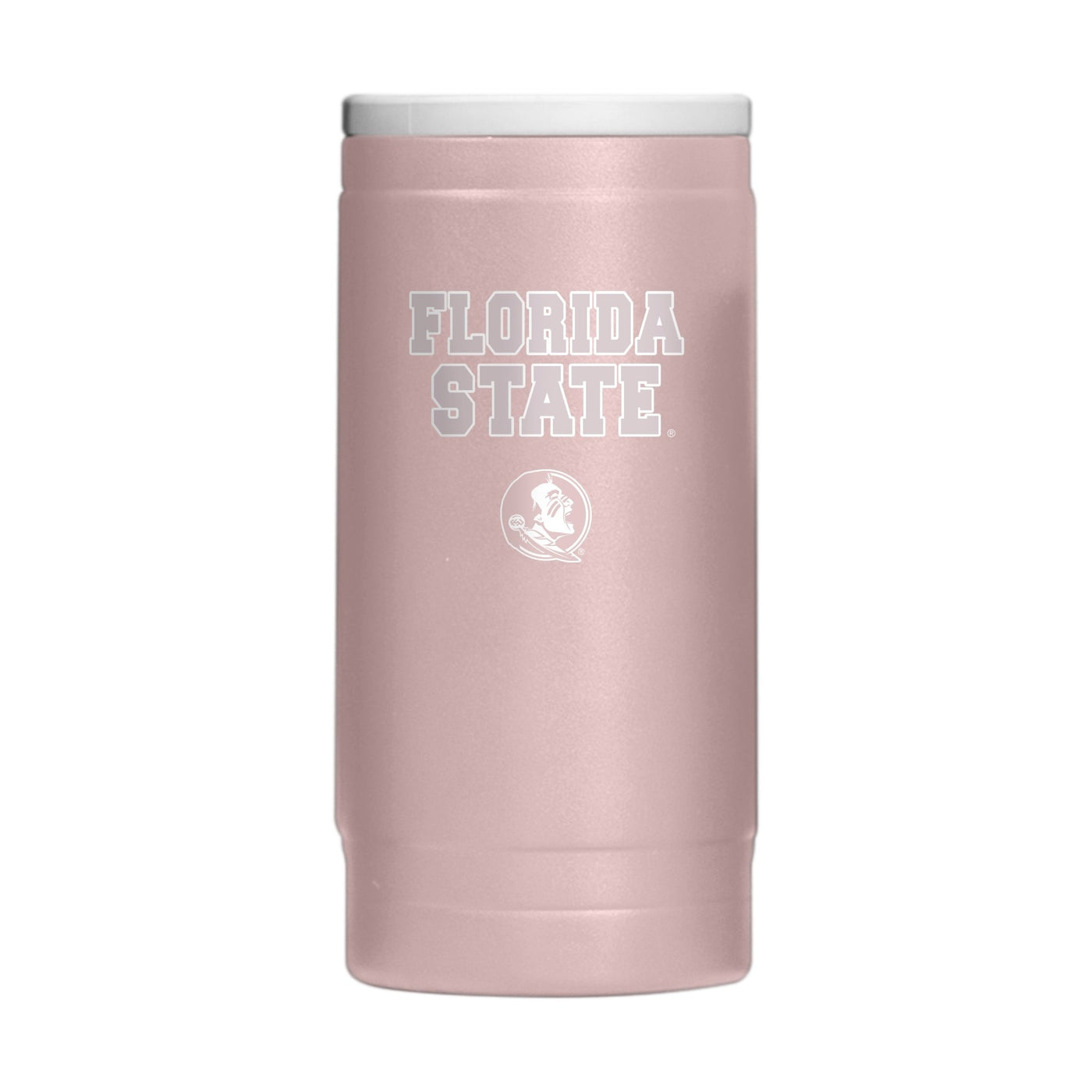 Florida State Stencil Powder Coat Slim Can Coolie - Logo Brands