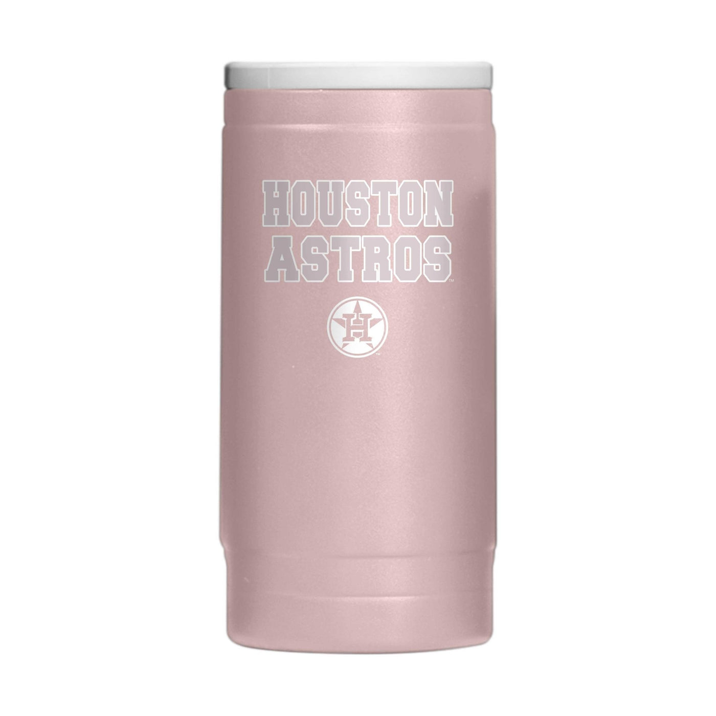 Houston Astros Stencil Powder Coat Slim Can Coolie - Logo Brands