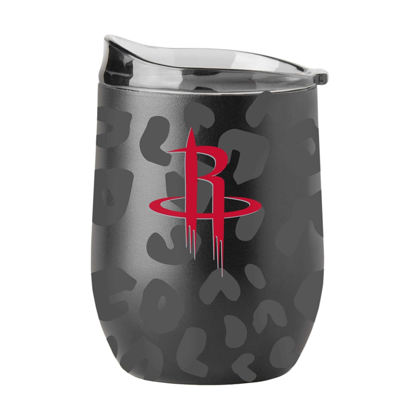 Houston Rockets Leopard 16oz Black Powdercoat Curved Beverage - Logo Brands