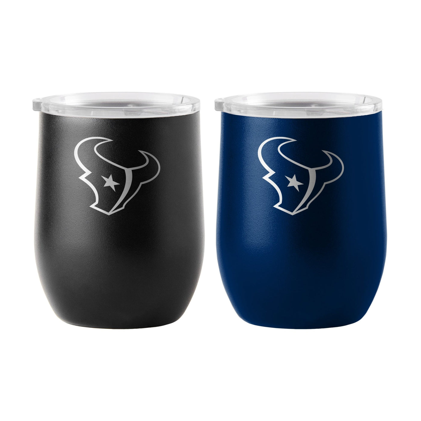 Houston Texans 16oz Yours and Mine Etch Powdercoat Curved Beverage Set - Logo Brands