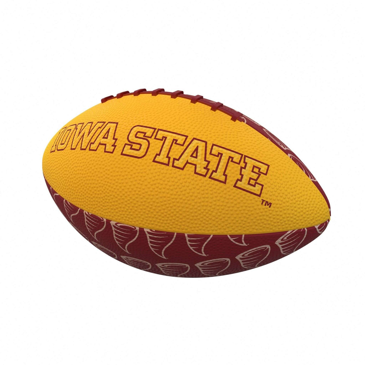 IA State Repeating Mini-Size Rubber Football - Logo Brands