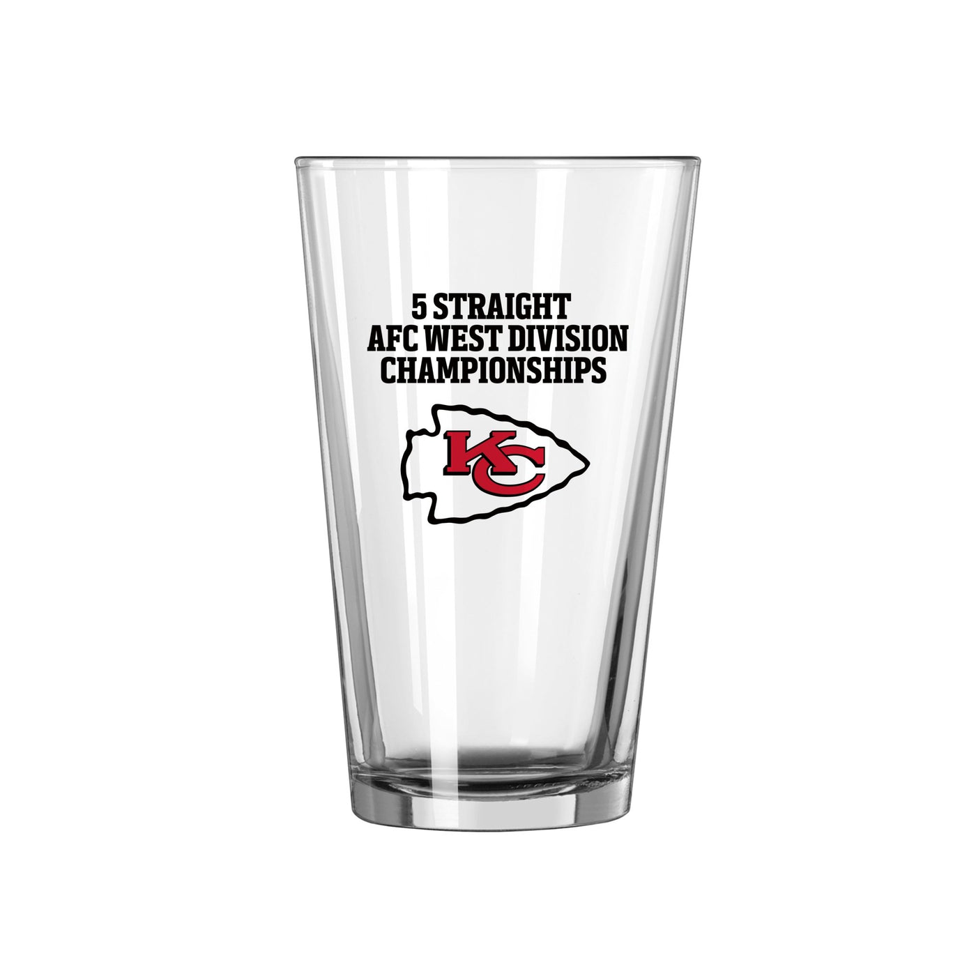 Kansas City Chiefs 16oz 5 Straight Pint Glass - Logo Brands