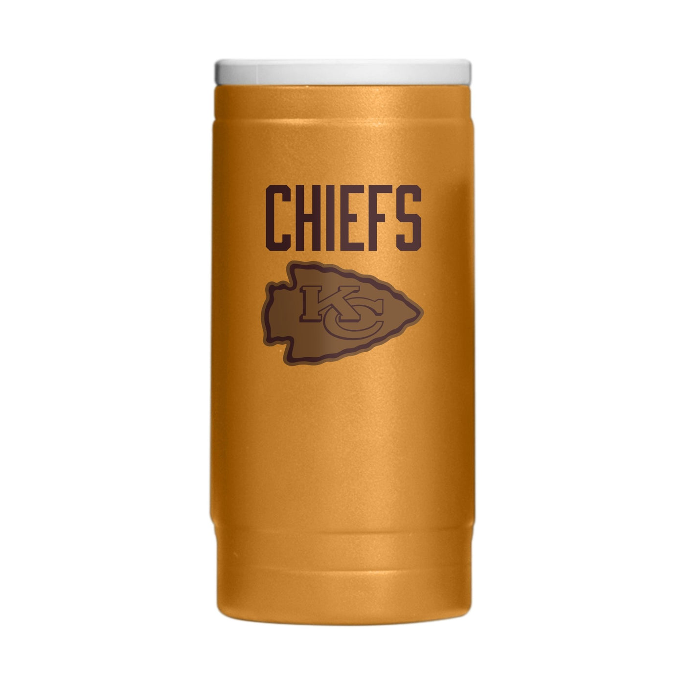 Kansas City Chiefs Huddle Powder Coat Slim Can Coolie - Logo Brands