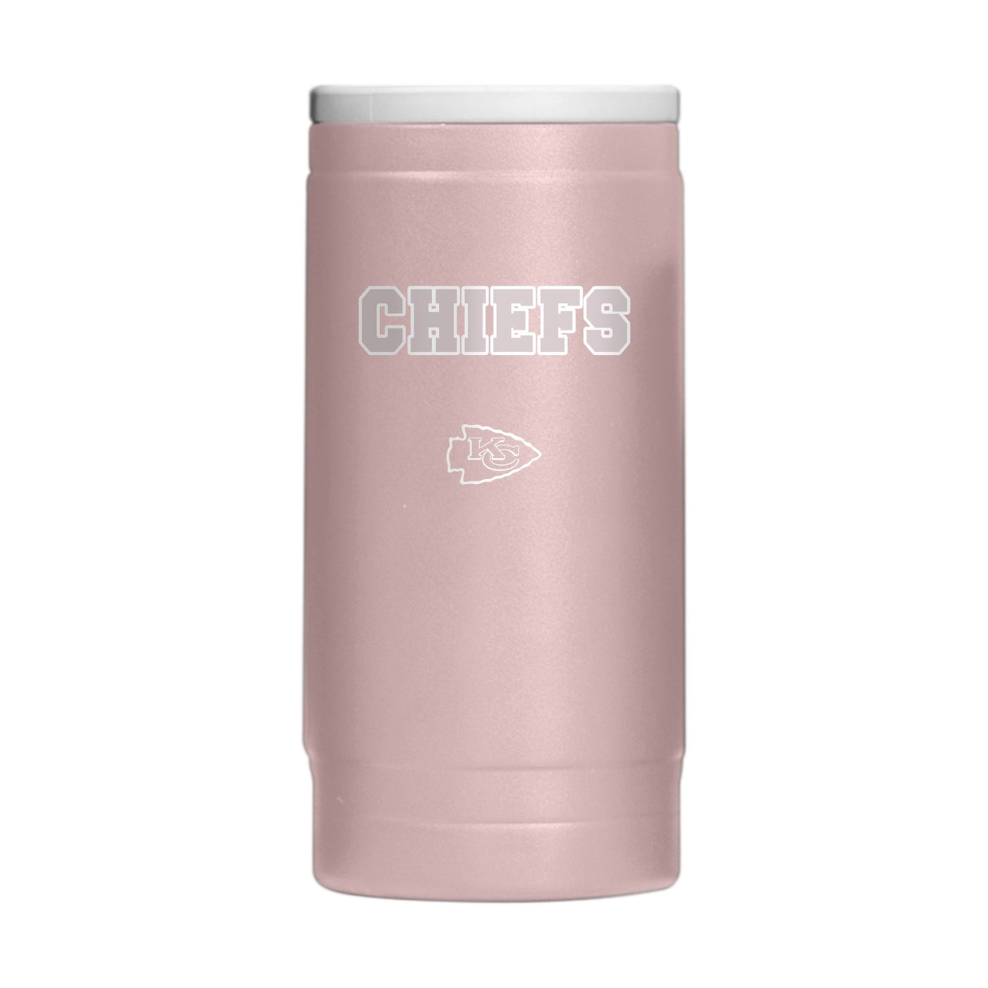 Kansas City Chiefs Stencil Powder Coat Slim Can Coolie - Logo Brands