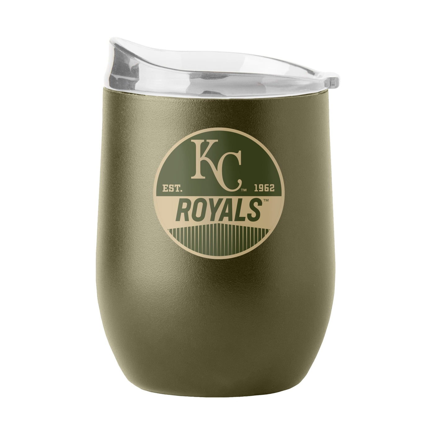 Kansas City Royals 16oz Badge Powder Coat Curved Beverage - Logo Brands