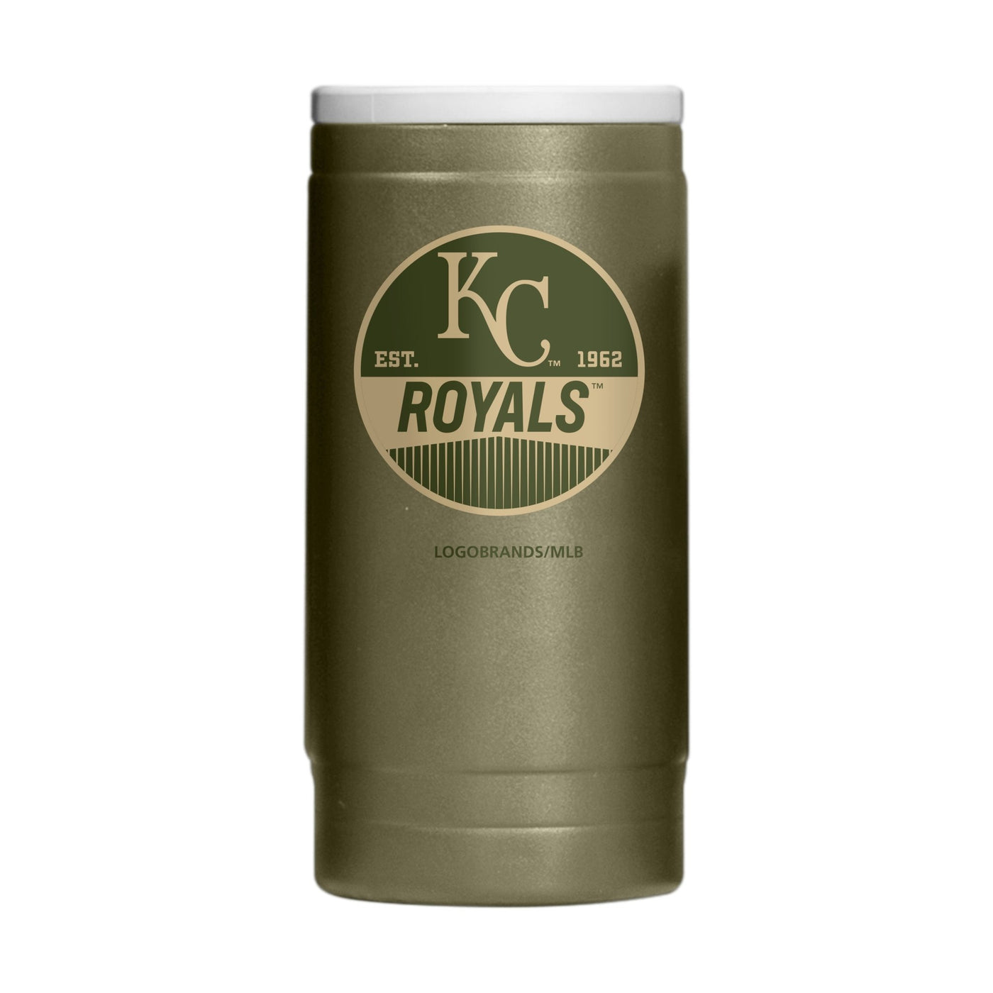 Kansas City Royals Badge Powder Coat Slim Can Coolie - Logo Brands