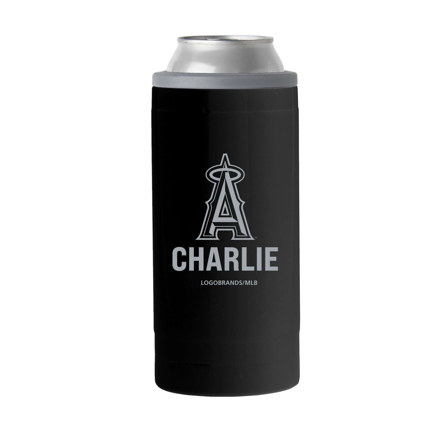 Los Angeles Angels Personalized 12oz Black Sim Can Coolie - Logo Brands