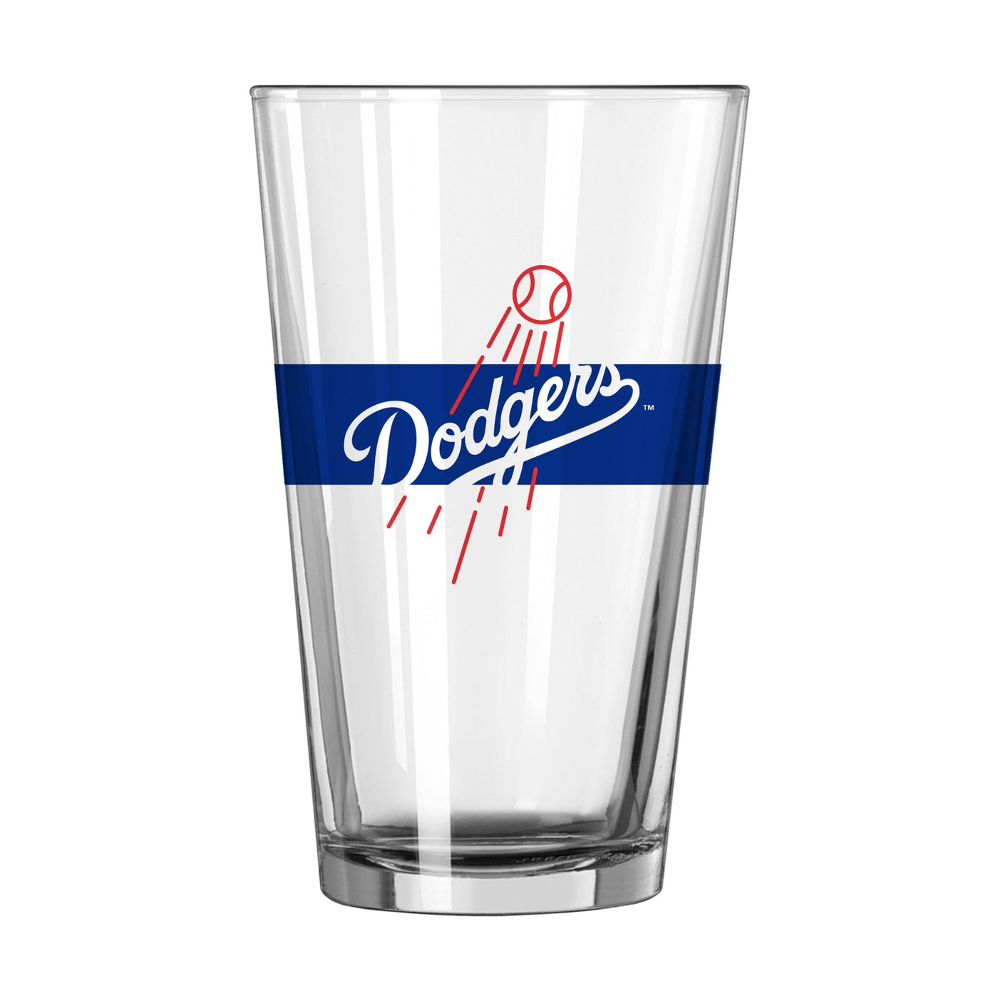 Los Angeles Dodgers 16oz Stripe Pint Glass - Logo Brands