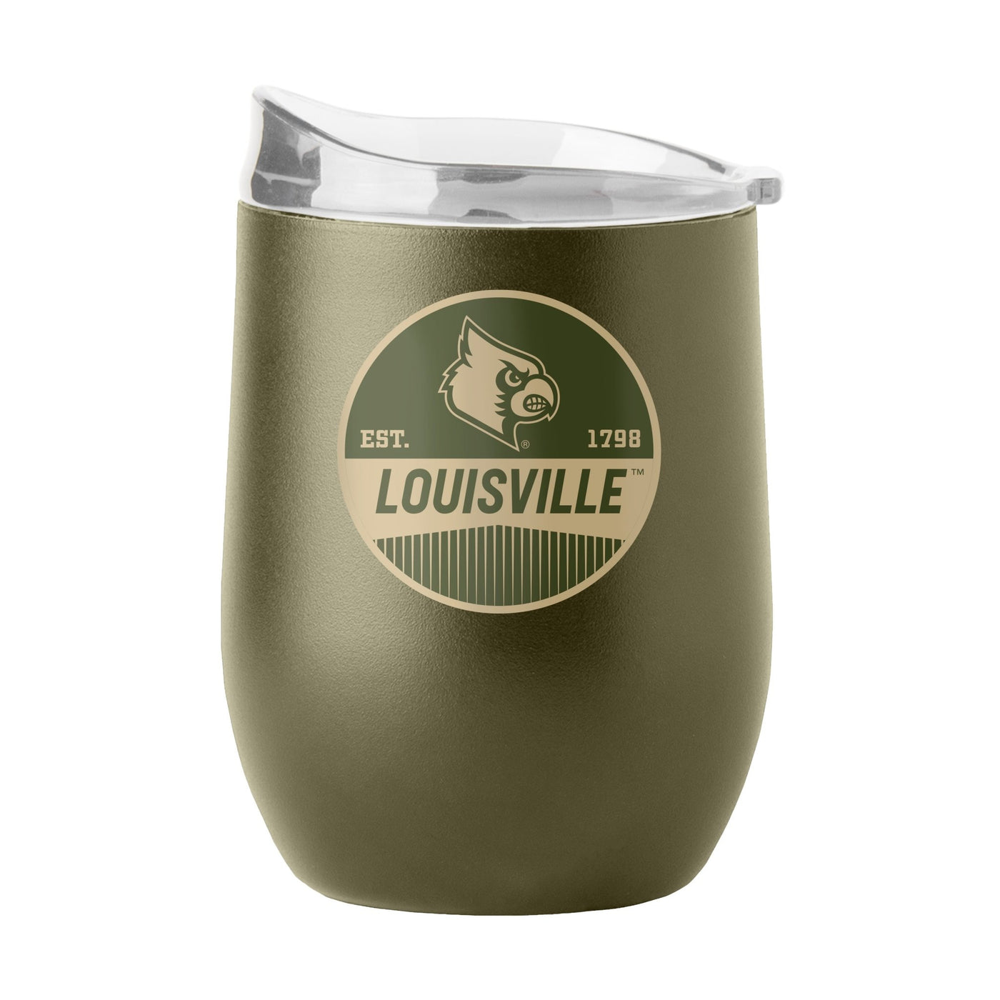 Louisville 16oz Badge Powder Coat Curved Beverage - Logo Brands