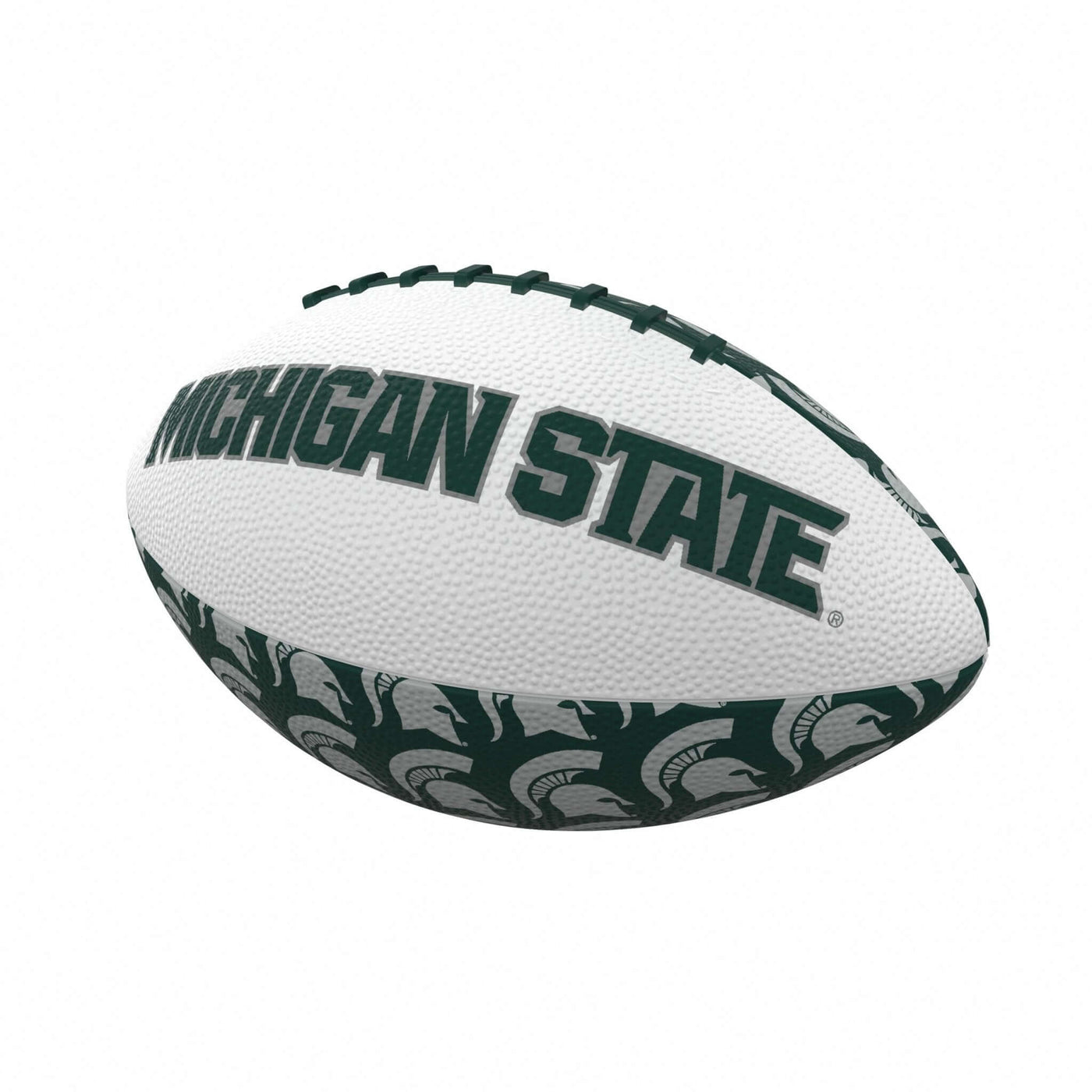 MI State Repeating Mini-Size Rubber Football - Logo Brands