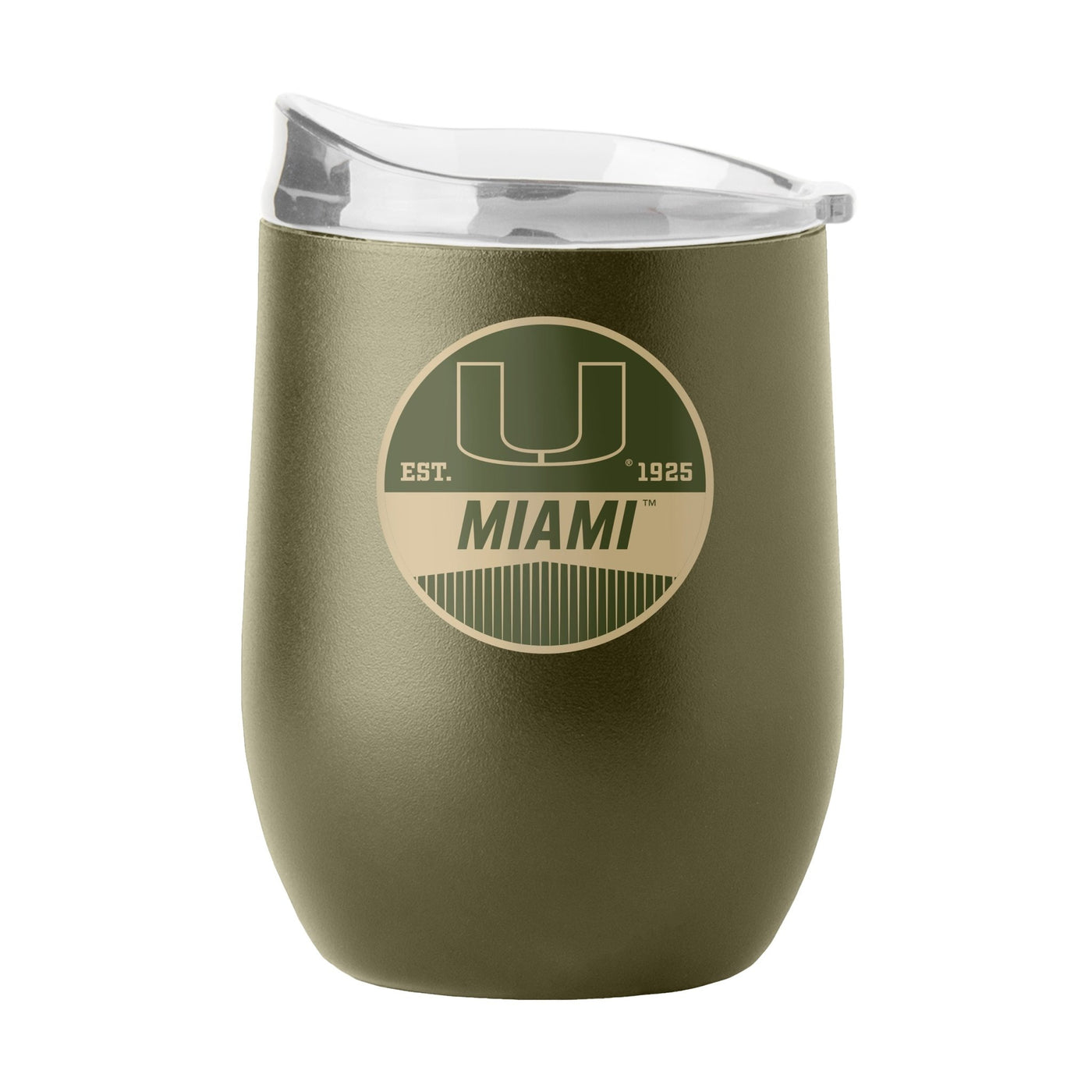 Miami 16oz Badge Powder Coat Curved Beverage - Logo Brands