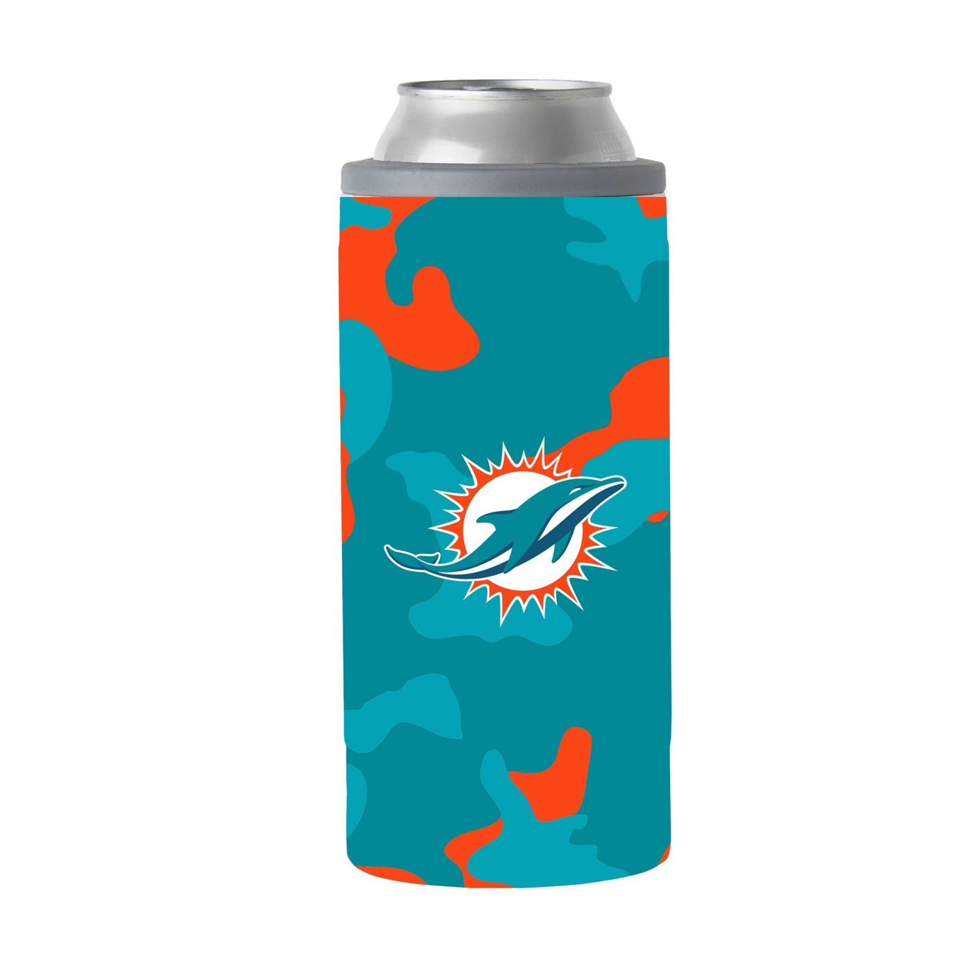 Miami Dolphins Camo Swagger 12oz Slim Can Coolie - Logo Brands