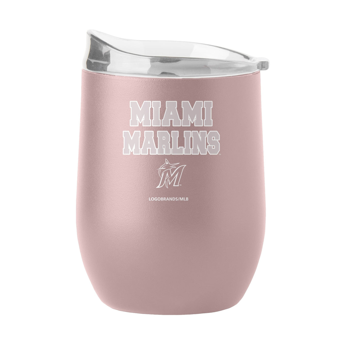 Miami Marlins 16oz Stencil Powder Coat Curved Beverage - Logo Brands