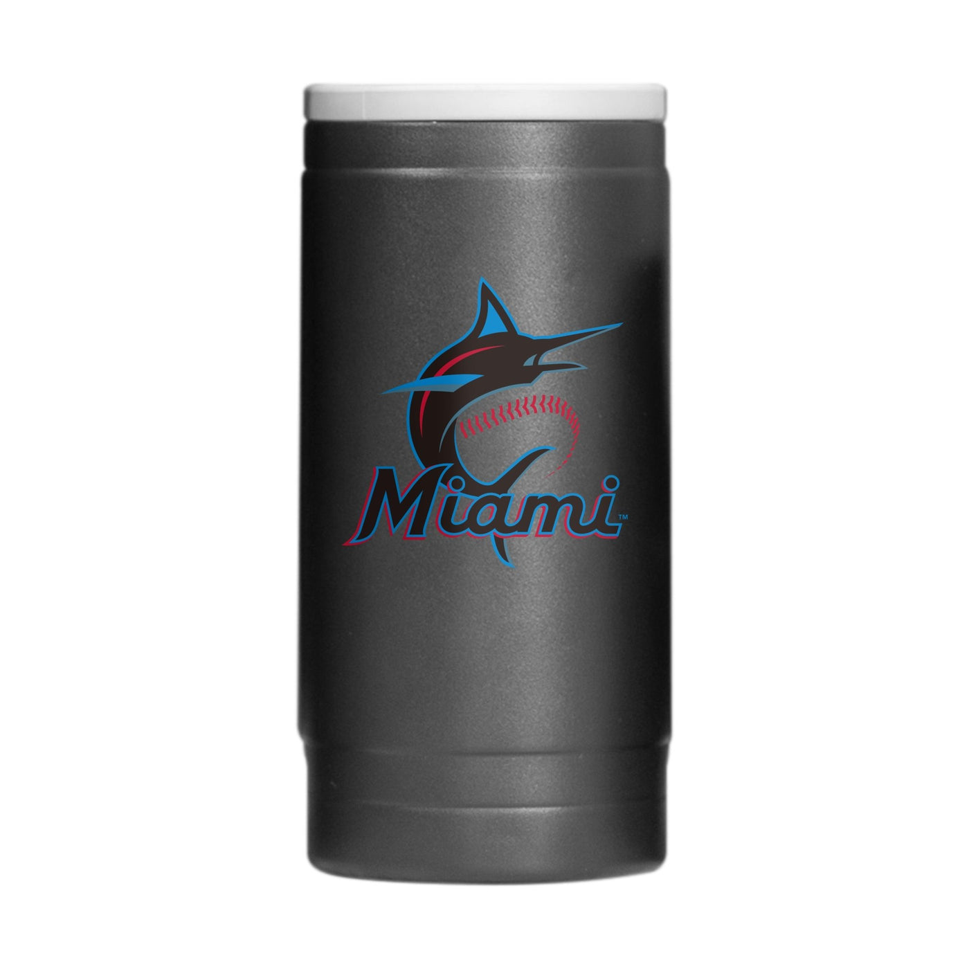 Miami Marlins Flipside Powder Coat Slim Can Coolie - Logo Brands