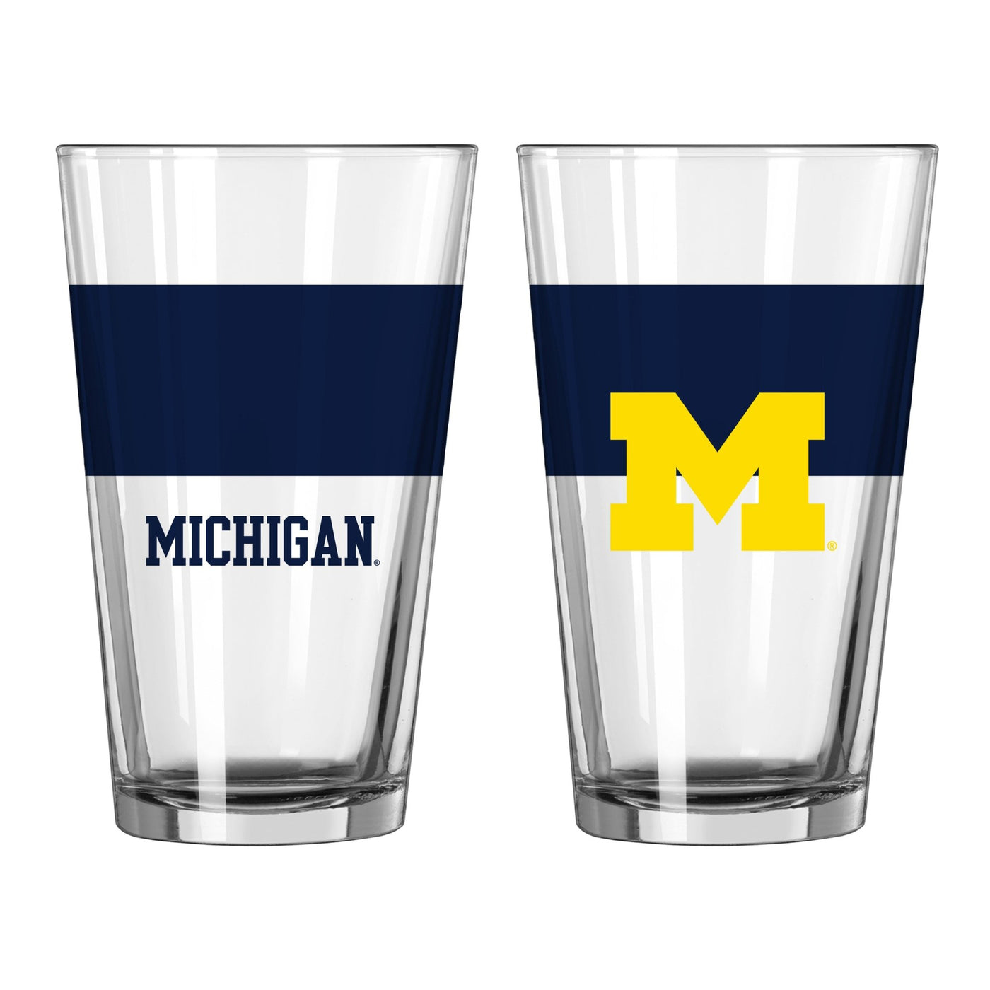 Michigan 16oz Colorblock Pint Glass - Logo Brands