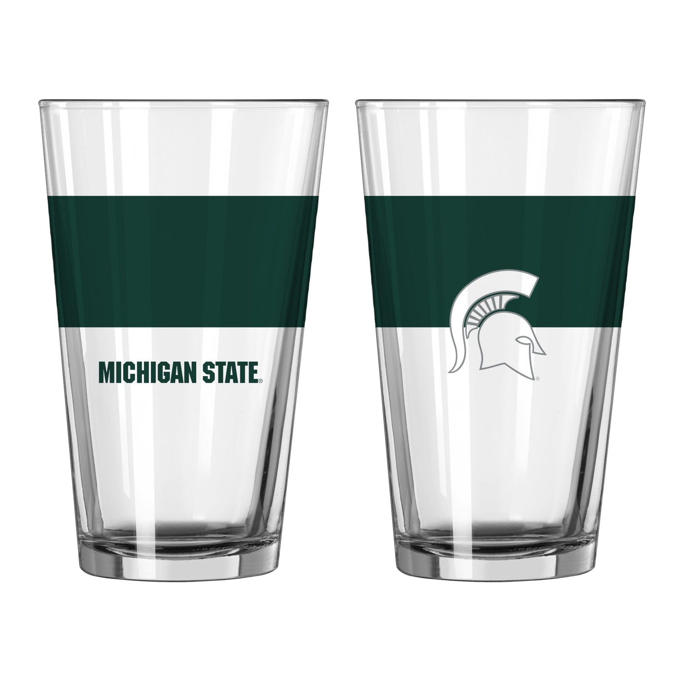Michigan State 16oz Colorblock Pint Glass - Logo Brands